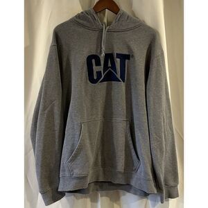 Men's CAT Workwear Heavy Weight Hoodie Sweatshirt‎ Gray Size 2XL